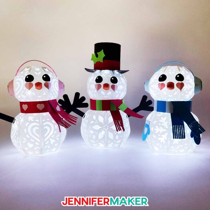 Light Up Snowman Designs in 3D for Christmas, Valentine's Day, & Winter! -  Jennifer Maker