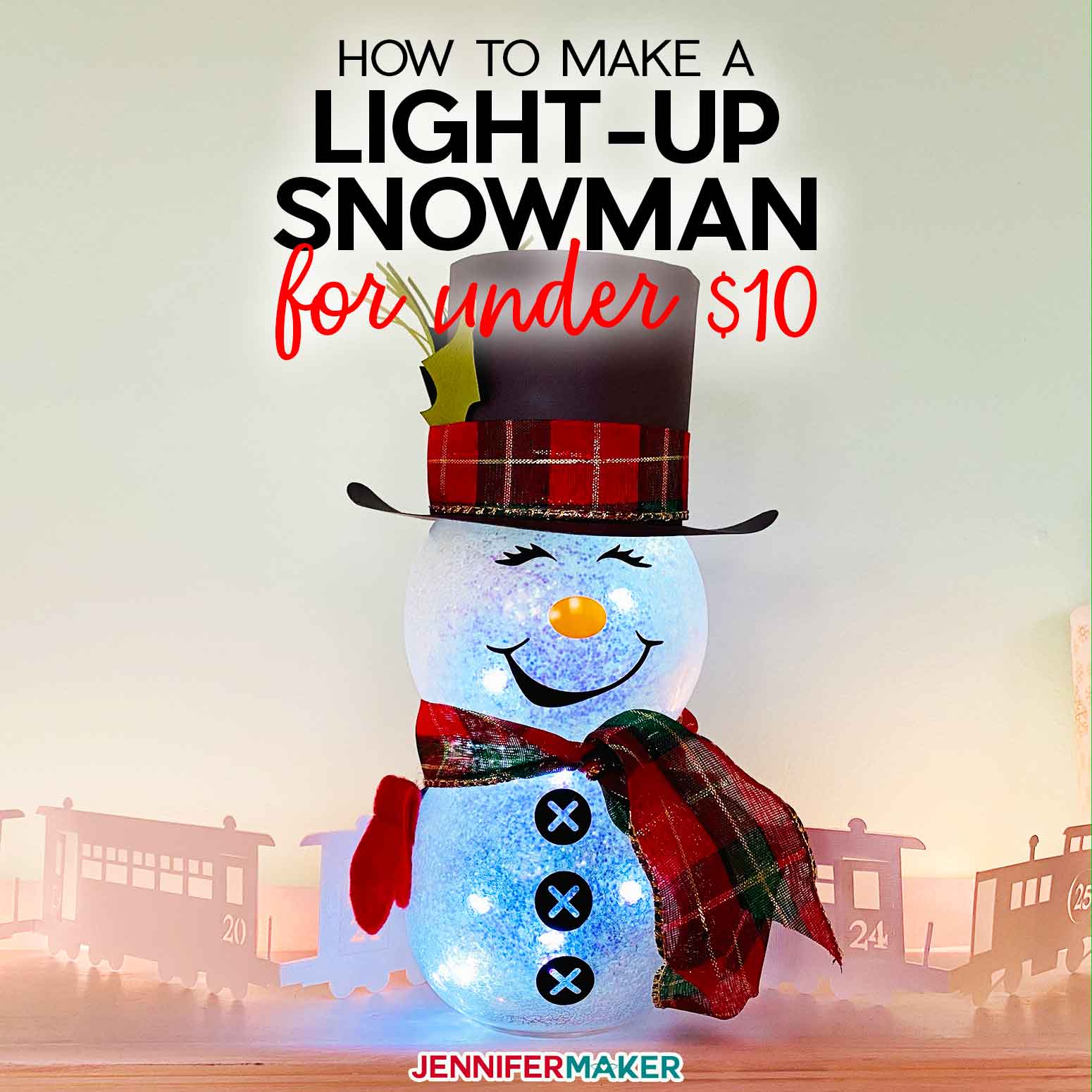 Light-Up Snowman For Under $10: Dollar Tree Craft!