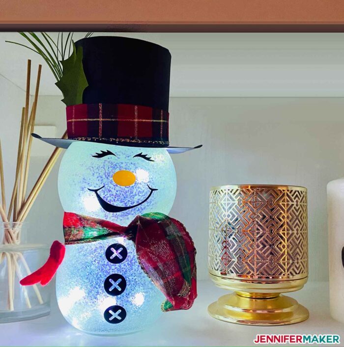 Light Up Snowman on a shelf