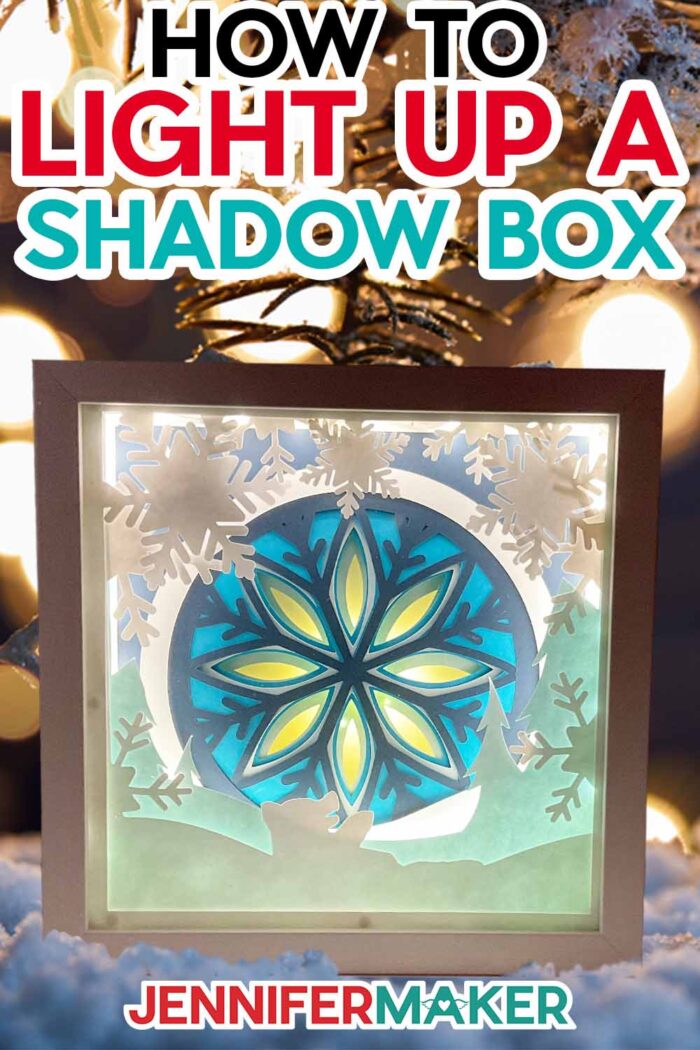 Pinterest for snowflake and bear lighted shadow box tutorial.