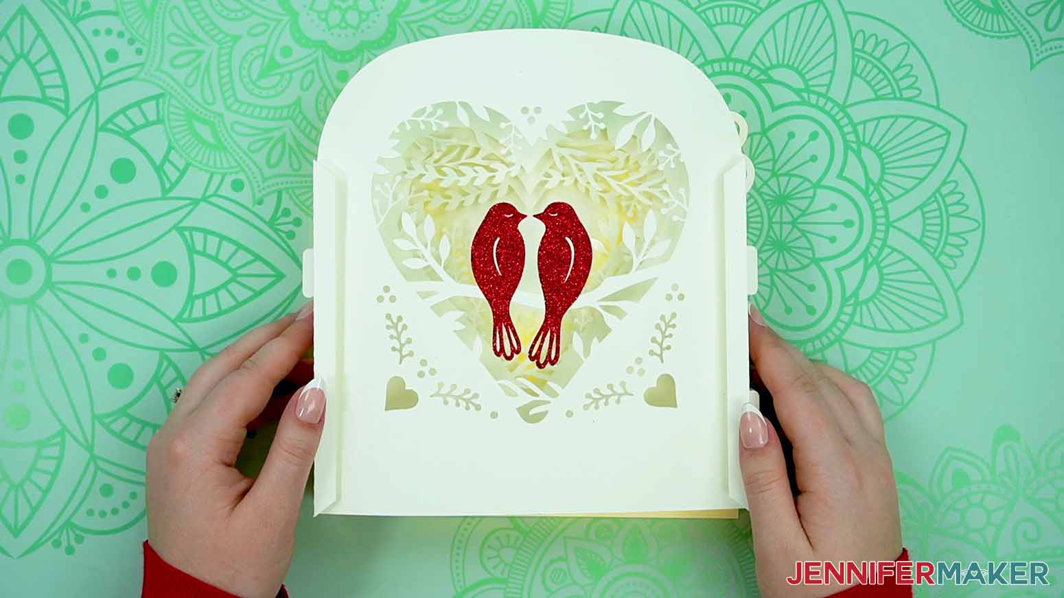 Check the light placement for the love paper lantern