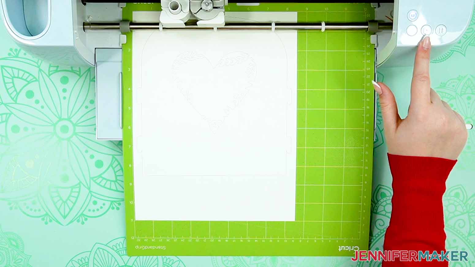 Before unloading the mat, check to make sure the cuts went all the way through for the love paper lantern design