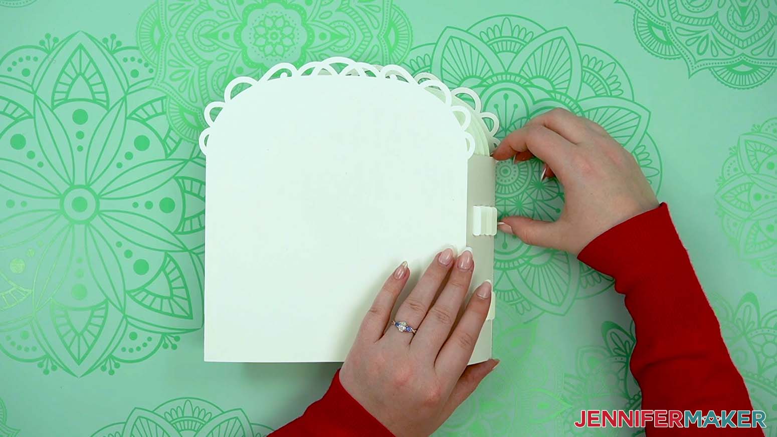 Glue the front frame to make a love paper lantern