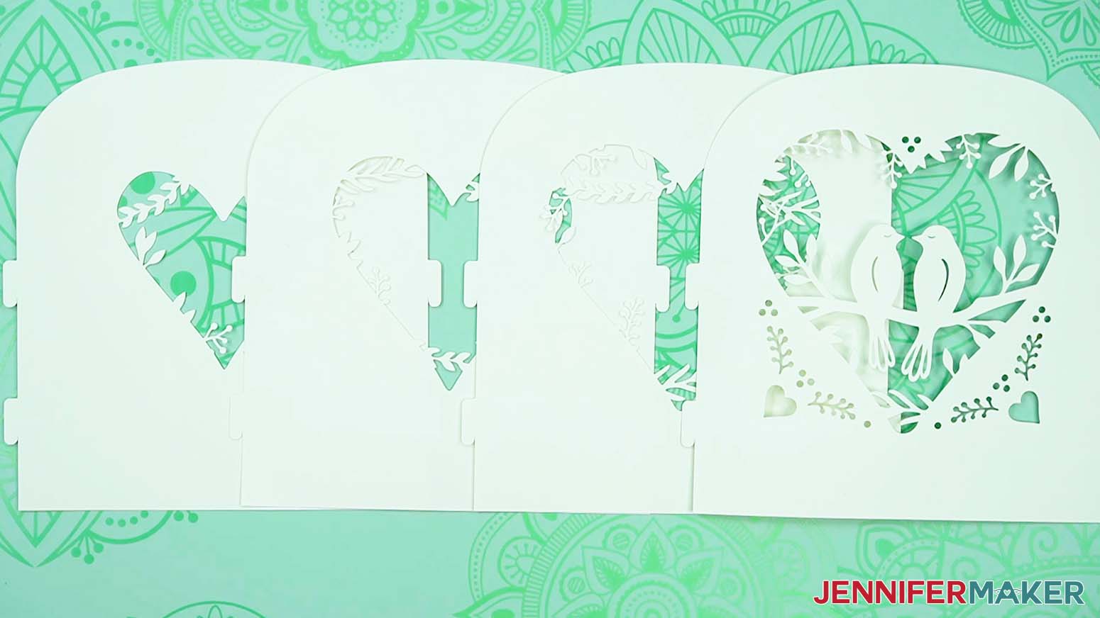 Cut inner layer pieces for the love paper lantern