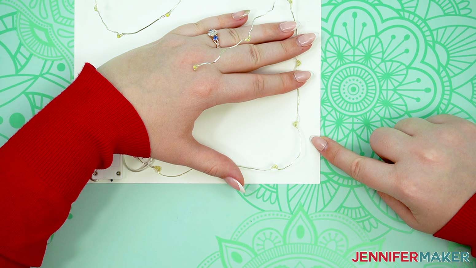 Place the fairy lights along the bottom to make a love paper lantern