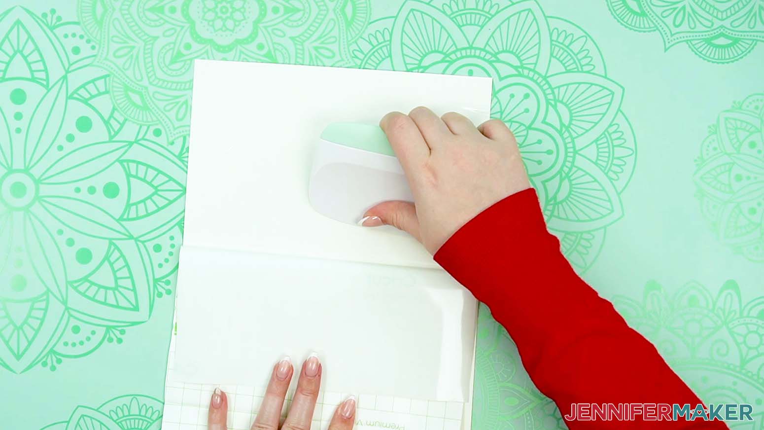 Peel the backing off and adhere the vinyl to the cardstock to make a love paper lantern