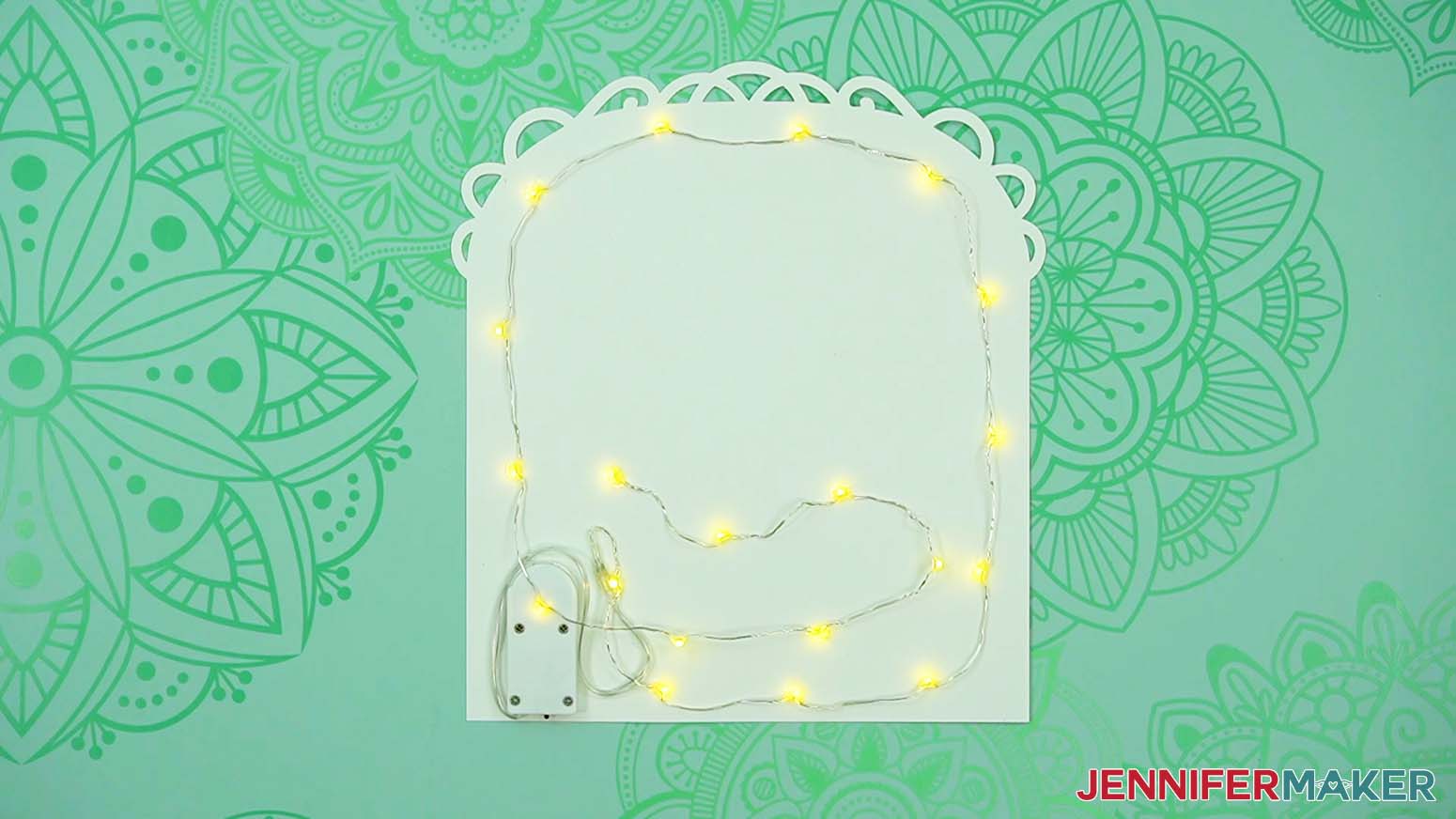 Turn the fairy lights on to preview them for the love paper lantern