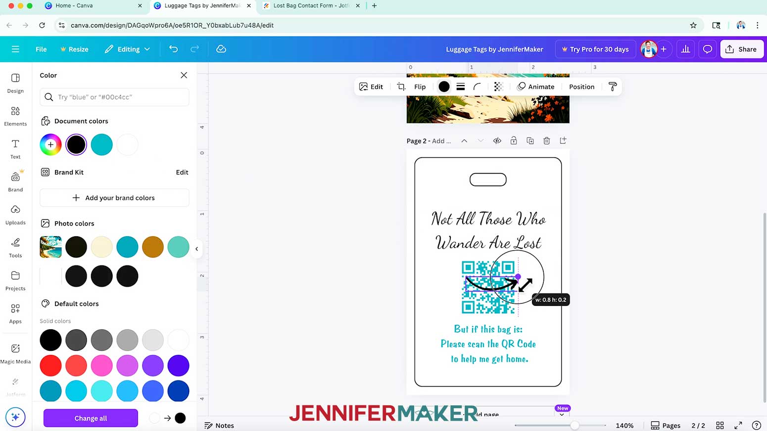 The black arrow is selected and the cursor has turned into a double sided arrow indicating resizing options.