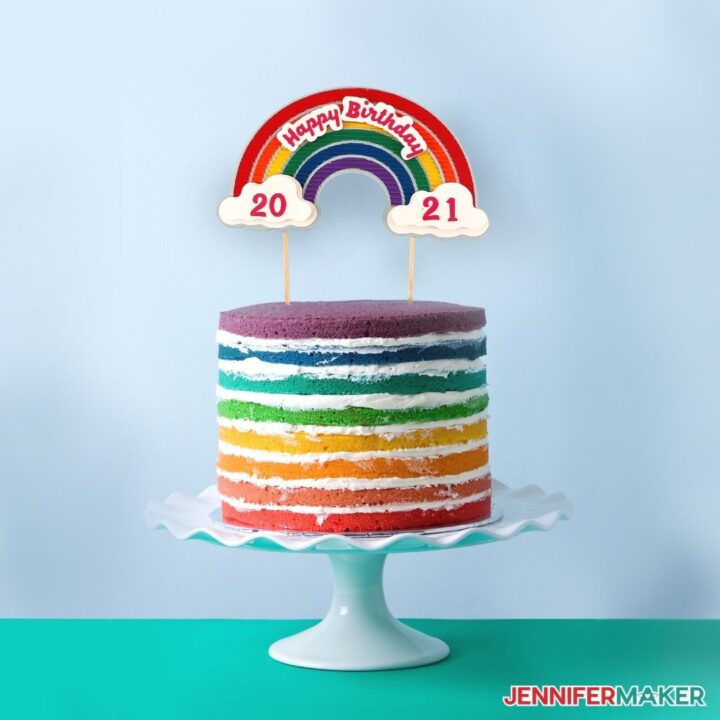 make a bright rainbow cake topper with layers