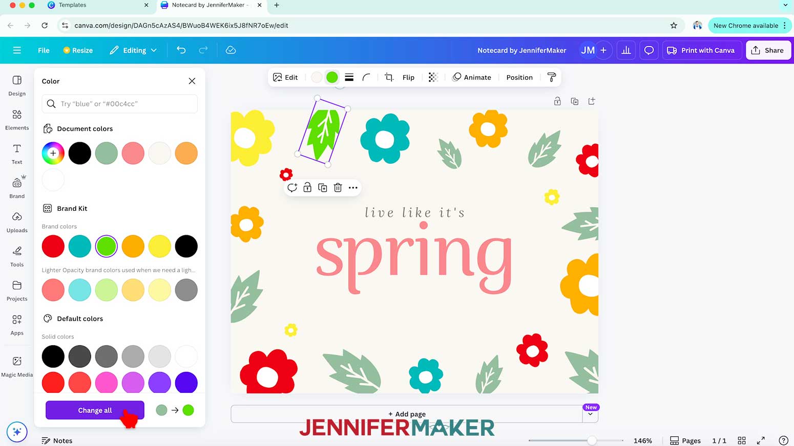 Change the leaves to a bright green color.