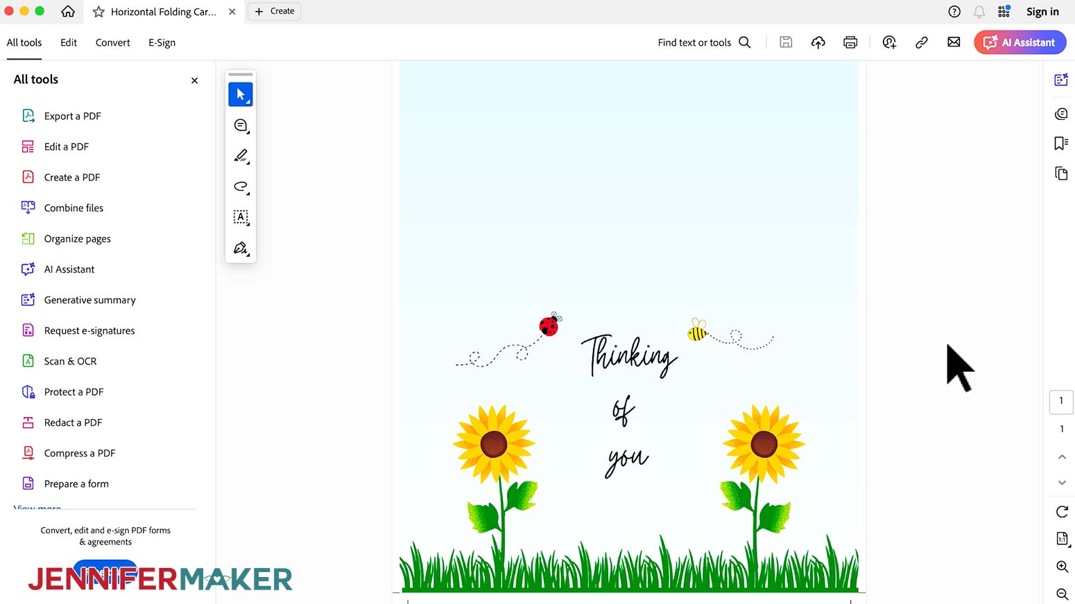 Open the downloaded Canva file in Adobe to print at home.