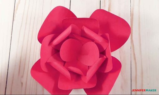 The finished bud of the giant paper flower 