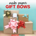 Make gift bows from paper with free templates and SVG cut files for Cricut #Cricut #cricutmade #giftbows #bows #papercraft