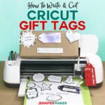 How to write & cut gift tags on a Cricut with free templates and a penwriting font! #cricut #gifts #svgcutfile #font #handwriting