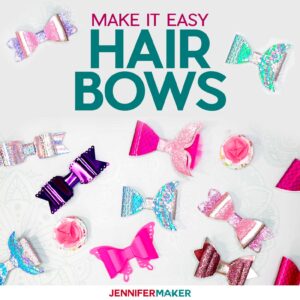 Make Hair Bows Easy with Mermaid Tails, Wings, and Hearts on a Cricut! #fauxleather #partyfoil #fabric