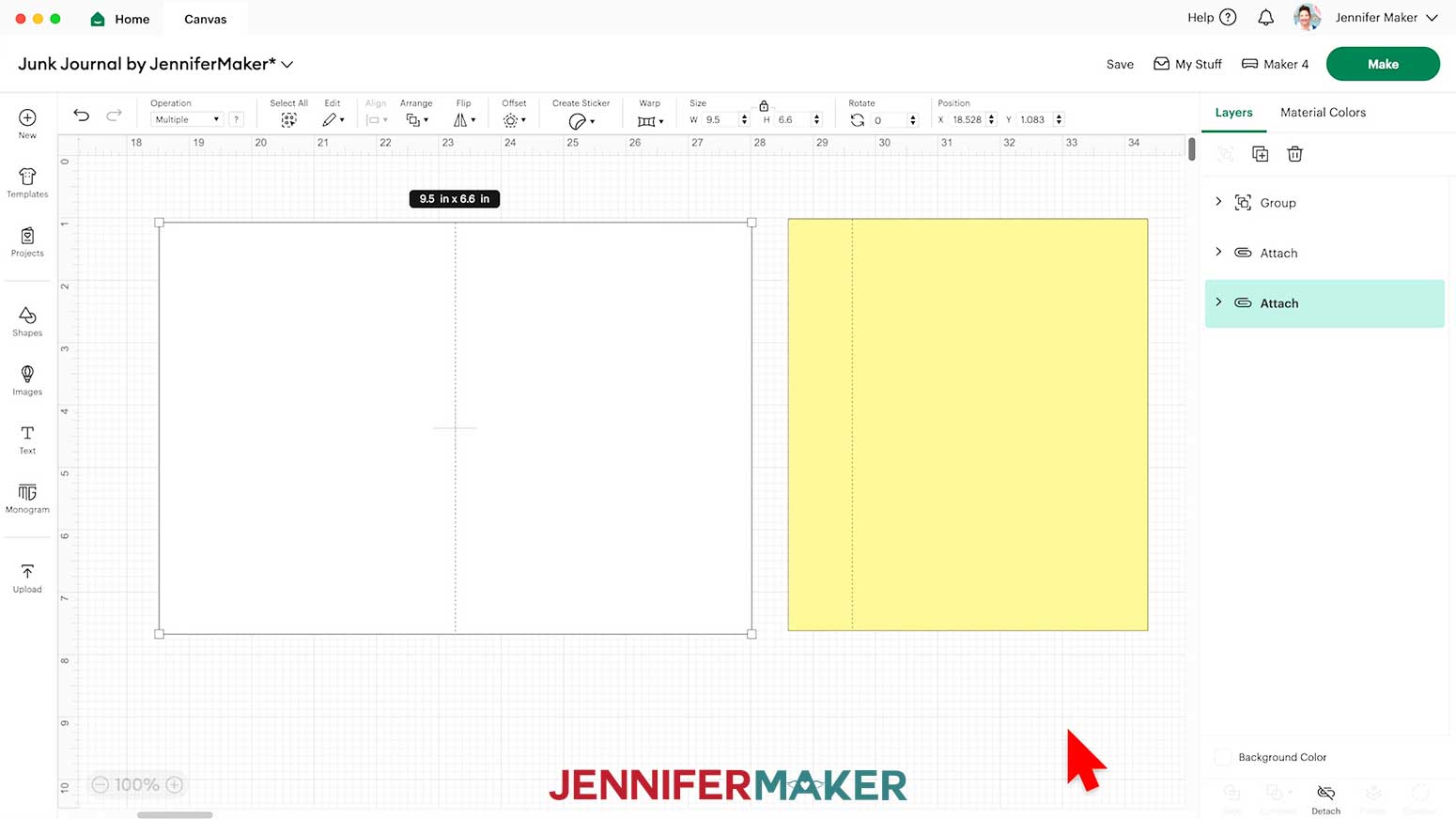 Attach the Junk Journal Base piece and matching Score line to each other.