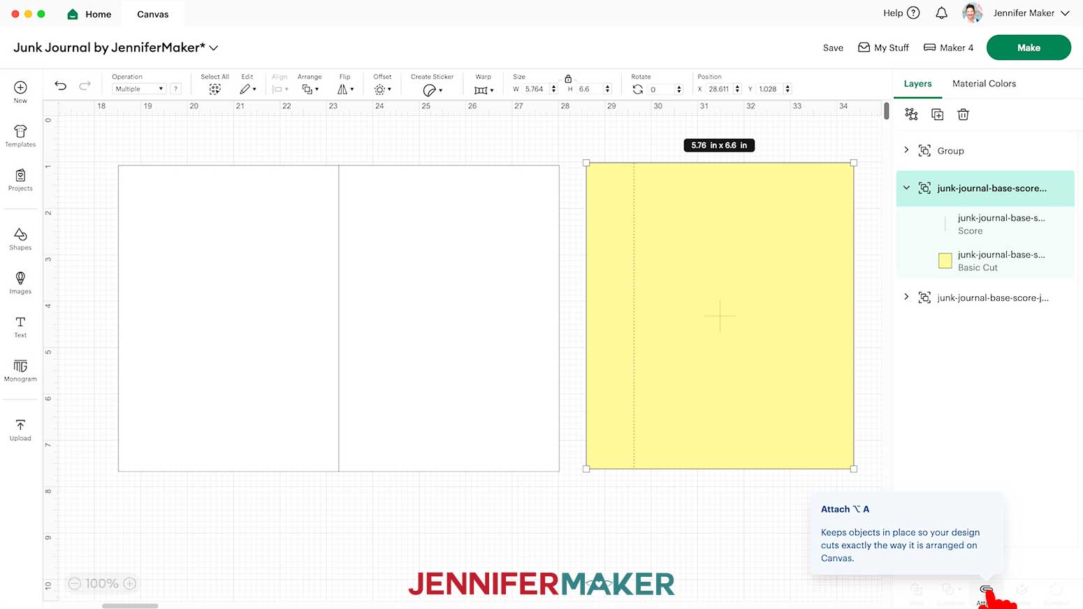 Attach the Junk Journal Page and matching Score line to each other.