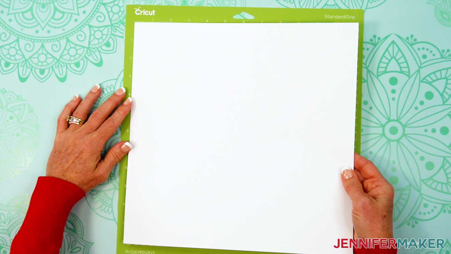 Place the cardstock for the Junk Journal pieces onto the green Machine Mat.