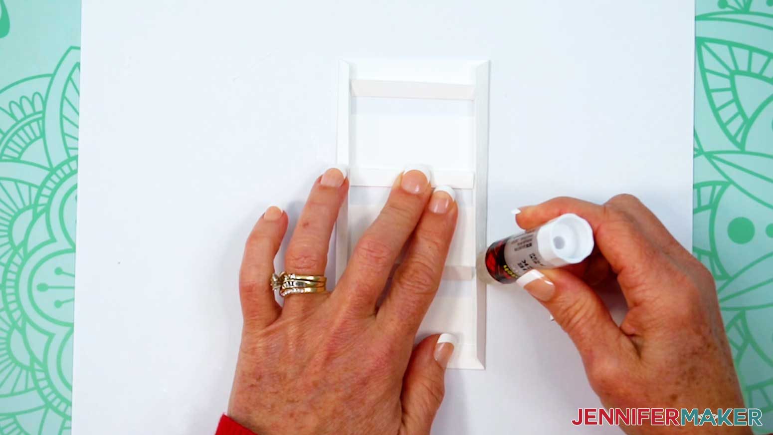 Add glue to the edges of the pocket flaps for the Junk Journal.