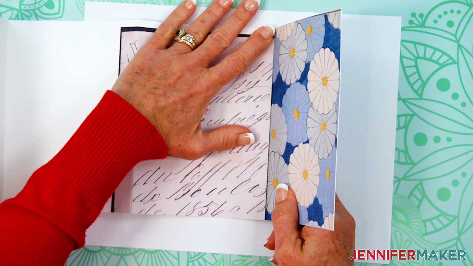 Add a valley fold to the page of the Junk Journal.