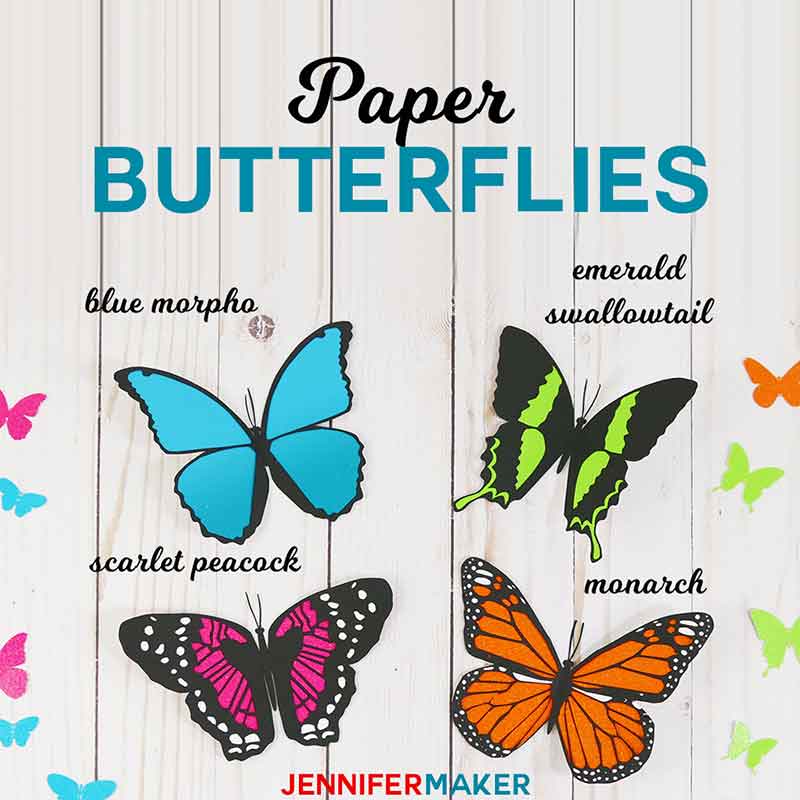 Make paper butterfly decorations that look REAL! #papercraft #butterflies #cricut