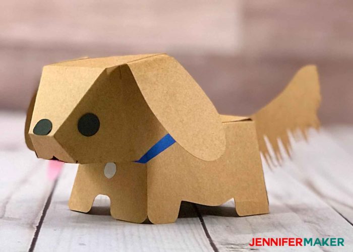 Make a paper dog that looks like a Golden Retriever