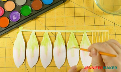 Paint your lily flower petals with watercolors