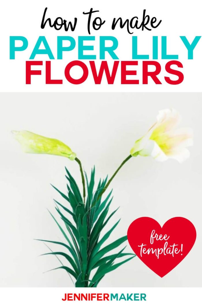 Learn how to make a realistic paper lily flower from cardstock! I have included a FREE SVG cut file as well as a step by step tutorial to help you create your own lily flowers. #cricut #cricutmade #cricutmaker #cricutexplore #svg #svgfile