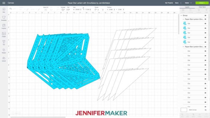 Upload the Paper Star Lantern svg cut file to Cricut Design Space