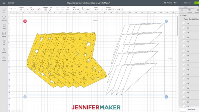 Folding yellow paper to make paper star lanterns