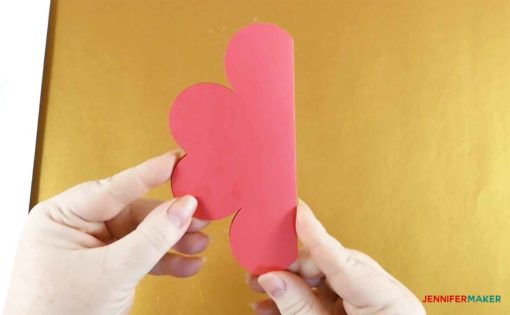 Fold your heart card in half diagonally