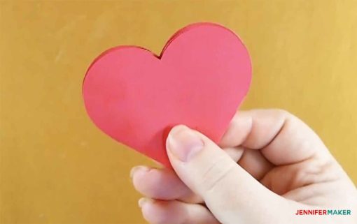 A folded heart for the pop-up heart card