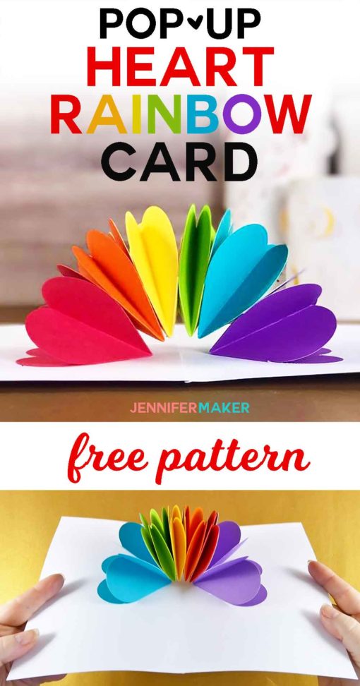 You can make this EASY pop-up card with my free patterns! | Cricut Silhouette SVG cut files | #papercraft #handmade #valentinesday