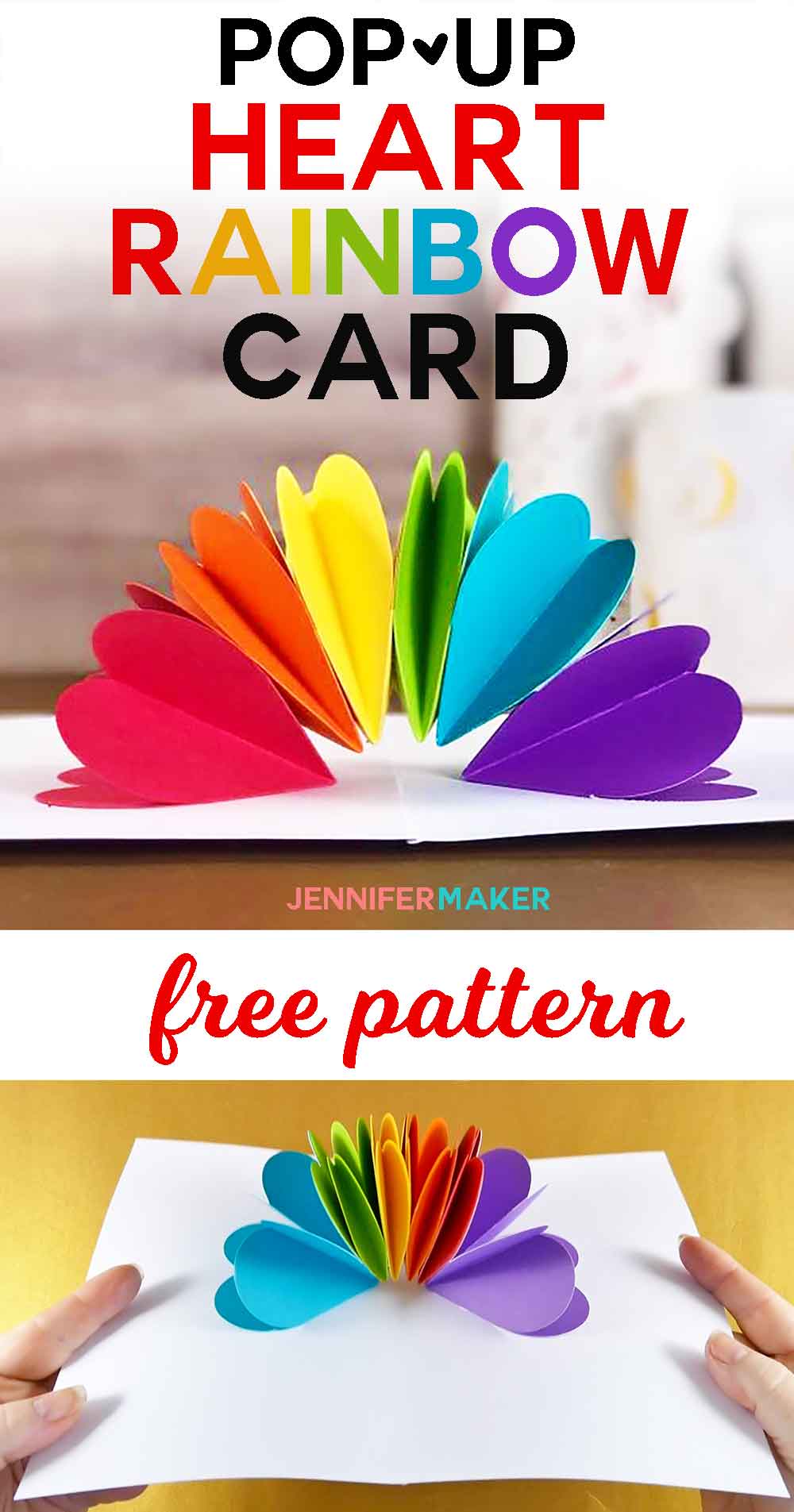 Make a Pop-Up Heart Rainbow Card - Jennifer Maker