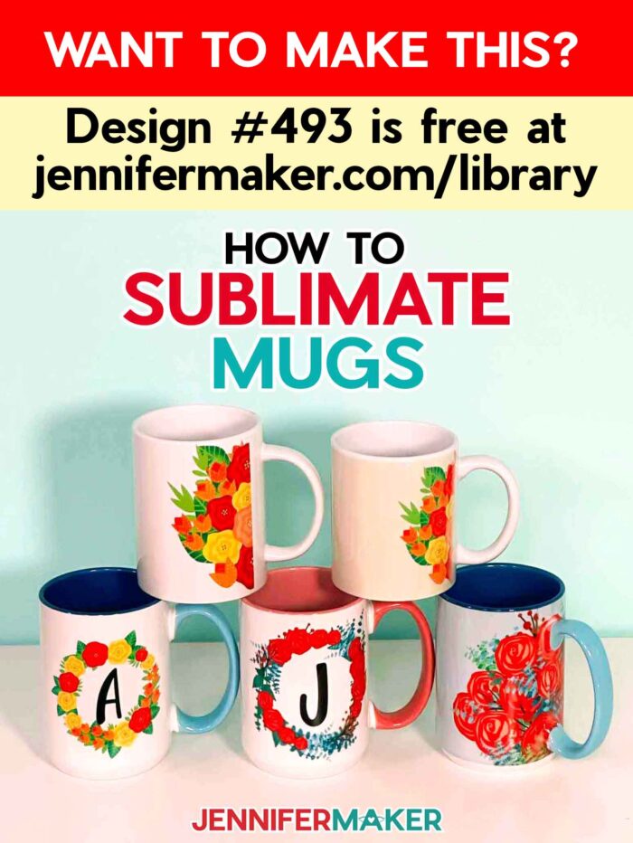 How to sublimate mugs! Design #493 is free at jennifermaker.com/library. Learn how to sublimate mugs with my new tutorial!