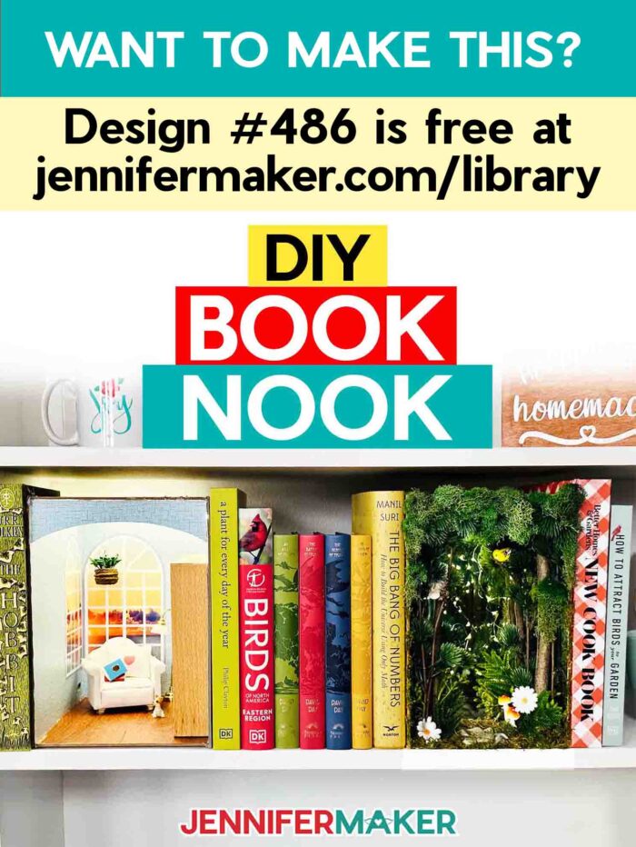 DIY Book Nook is Design #486 in the JenniferMaker free resource library.