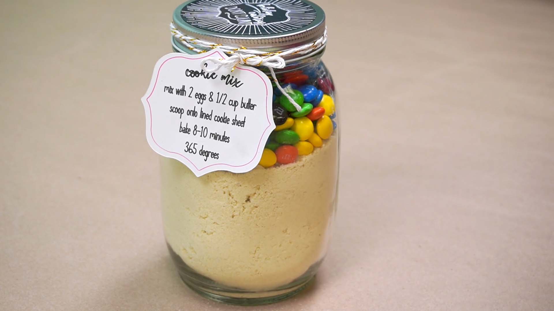 completed cookie mix mason gift jar