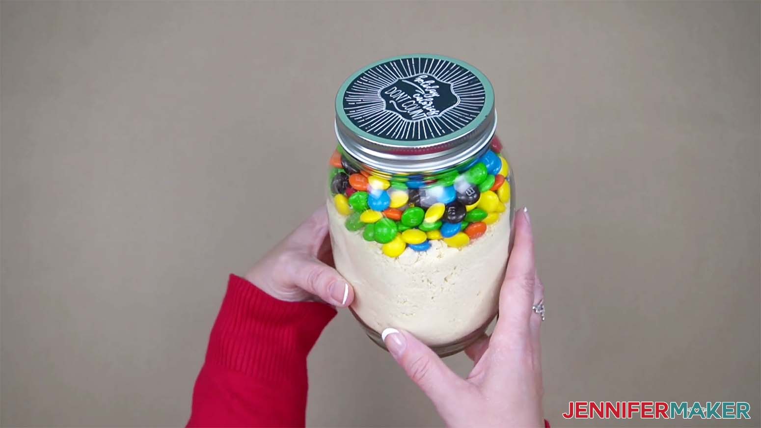 cookie mix layered in mason jar