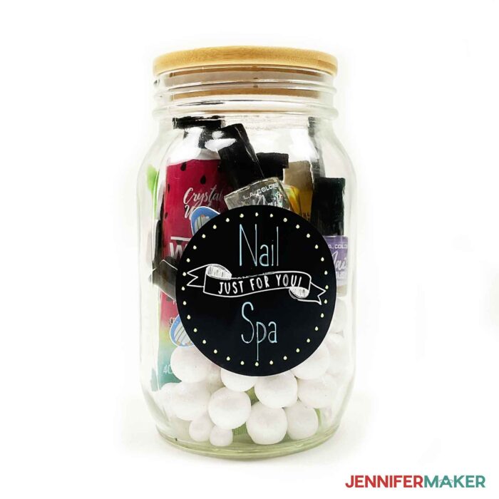Nail Spa in a Jar as a Mason Jar Gift Idea