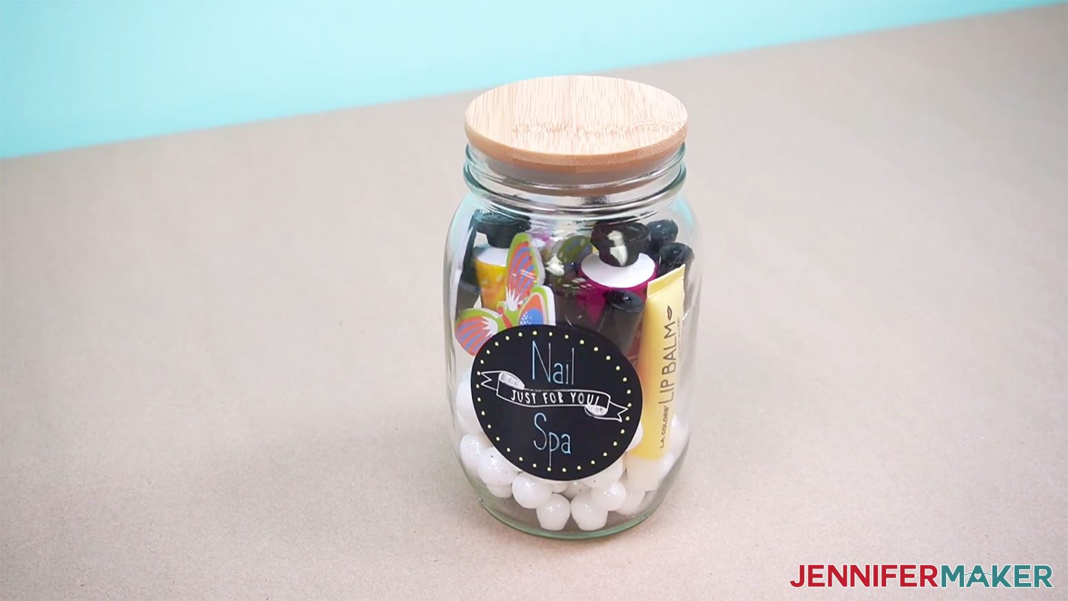 completed nail spa mason gift jar