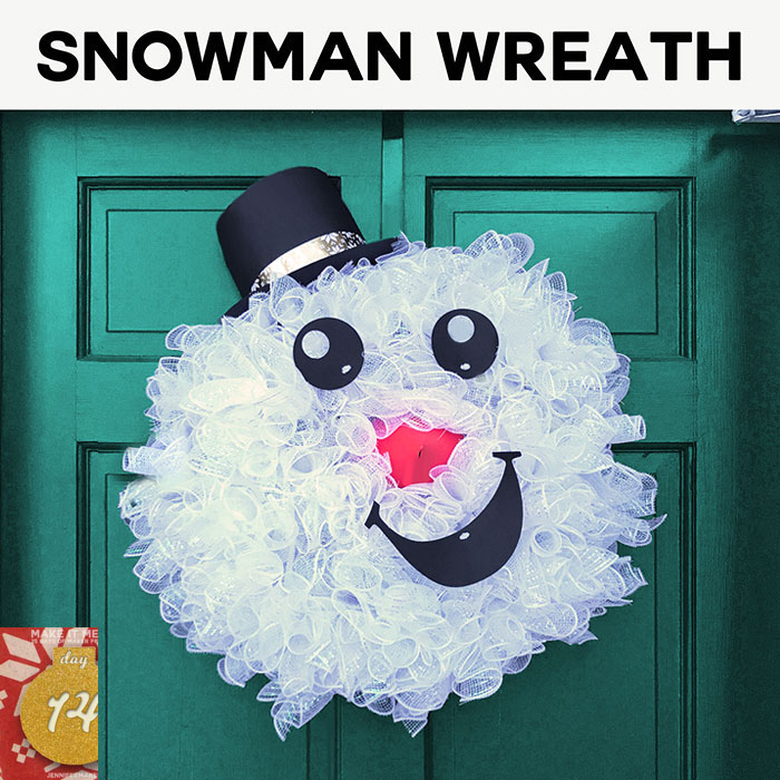 How to make a Mesh Snowman Wreath Tutorial | Curly Mesh Snowman | DIY Snowman Hat and Free SVG Cut Files and PDF Pattern