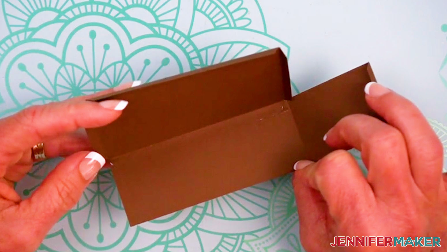 Press the tab to the bottom of the side panel to adhere them together.