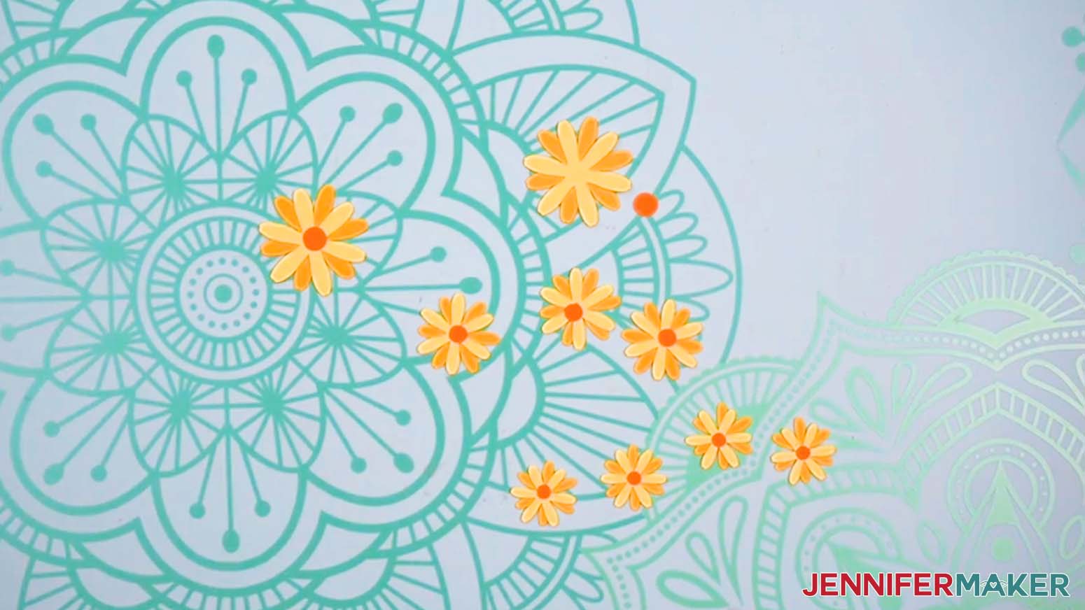 All of the daisy pieces glued together.