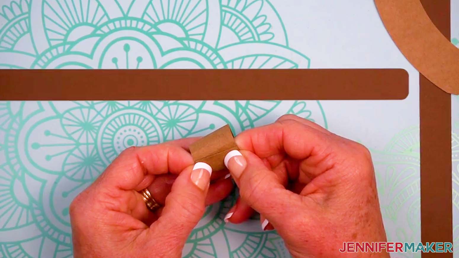 Press and hold the edges of the pot together to adhere the glue.