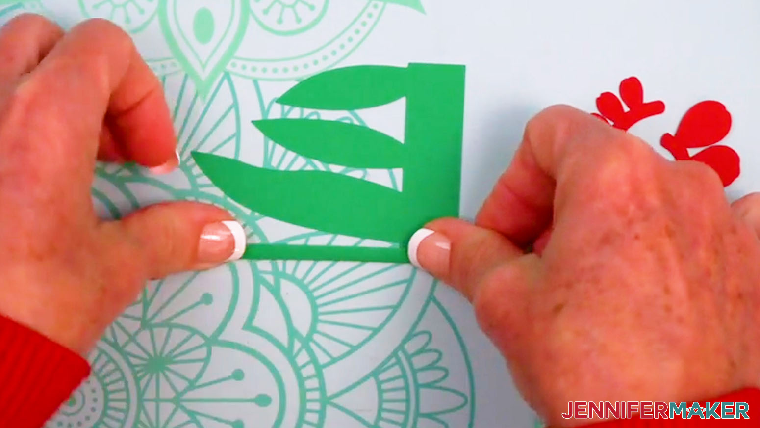 Fold and roll the stem and hold it in place to adhere the glue.