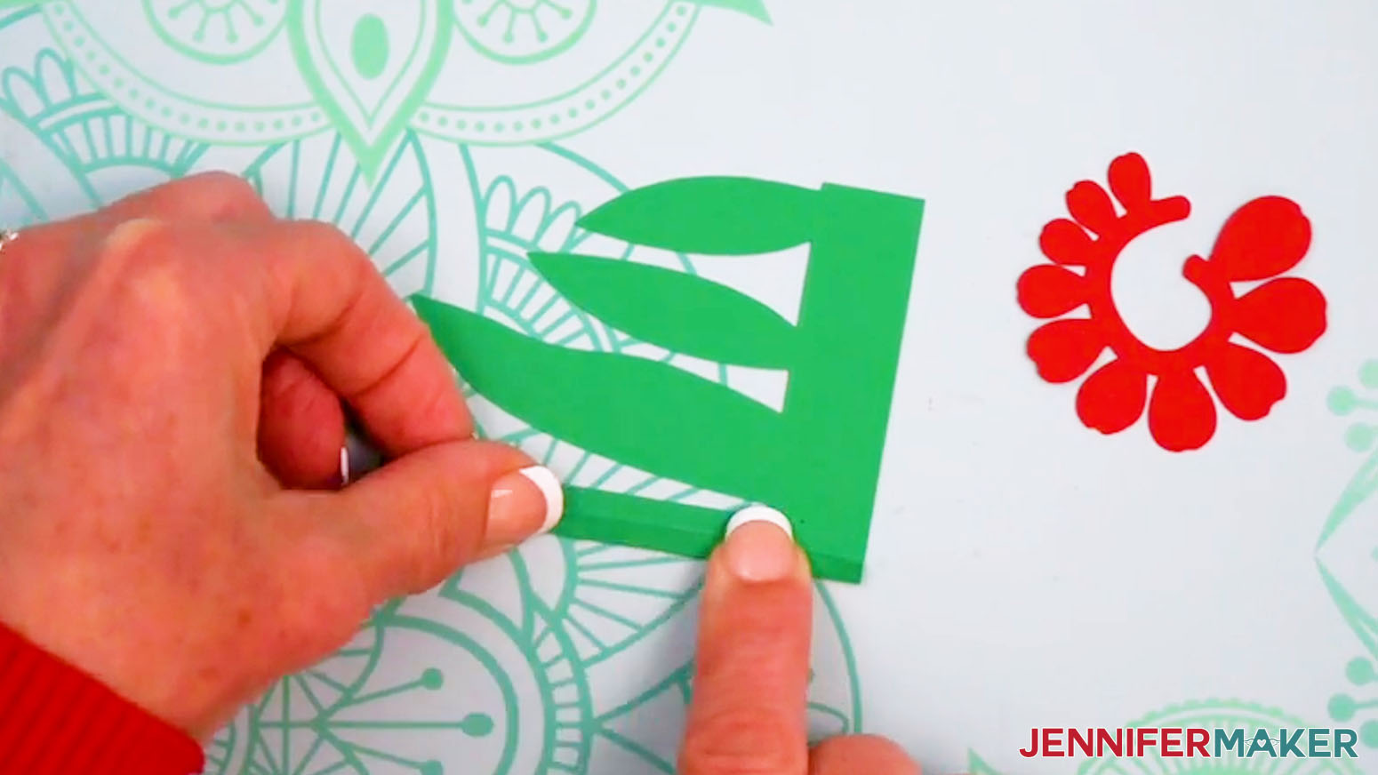 Fold the stem along the first score line.