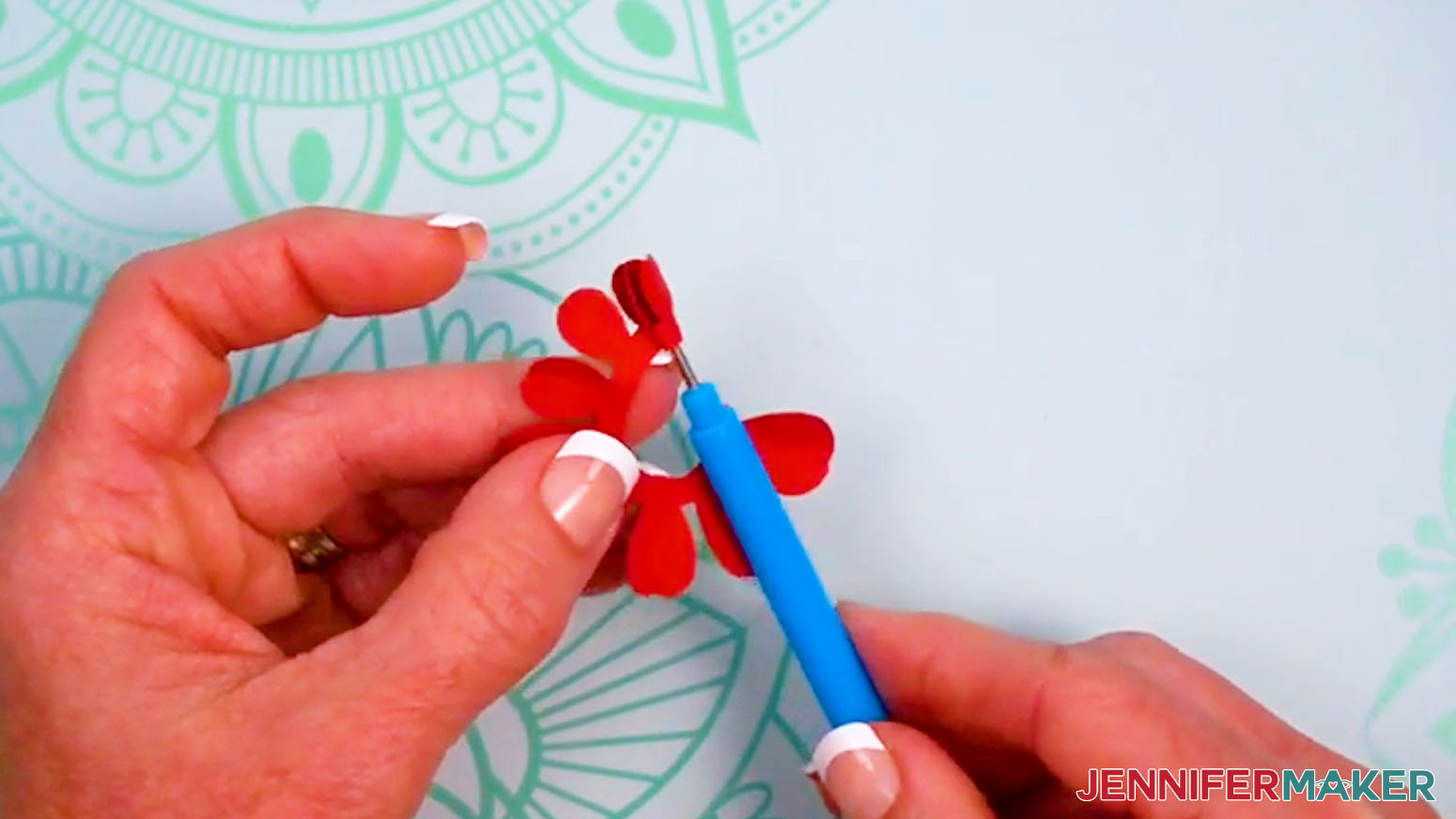 Roll the tulip around the quilling tool.
