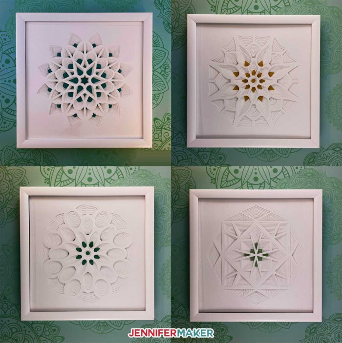 3D layered paper cut design series of four by JenniferMaker