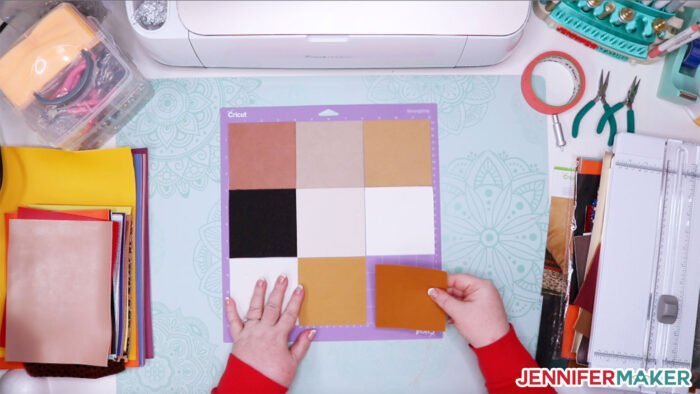 You can put multiple colors on the same mat for faster cutting on your Cricut!