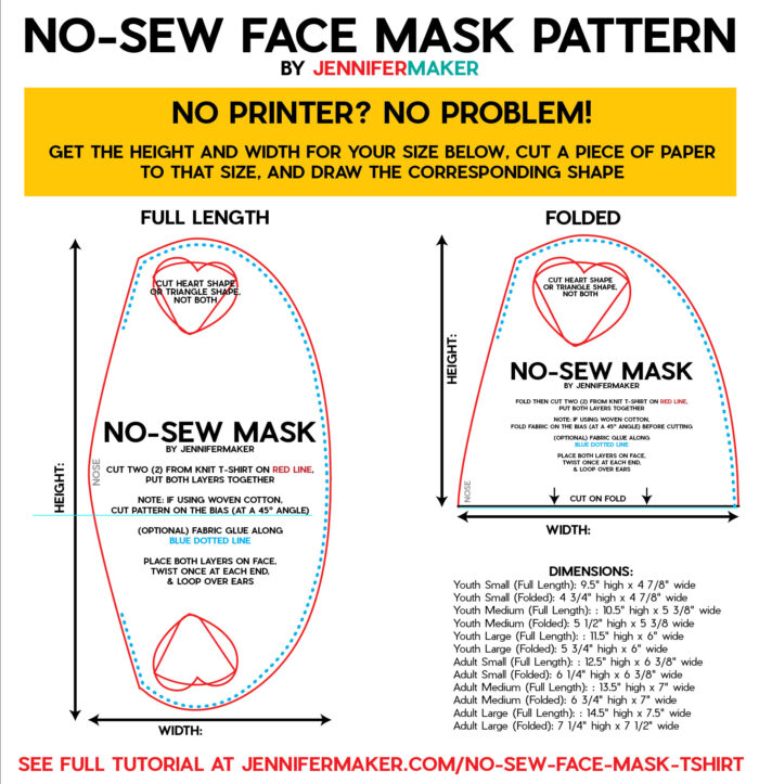 Face Mask NO ELASTIC PDF Sewing Pattern - You Make It Simple